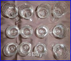 12 verres en cristal gravé frise art nouveau 6 à vin + 6 à porto Baccarat