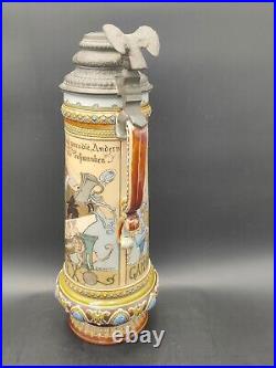 2 Pichets/chopes Art Nouveau Mettlach 1895 par Heinrich Schlitt