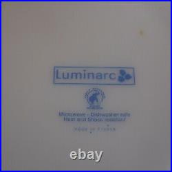 2 assiettes plates LUMINARC made in France verre opalin déco art nouveau N4635