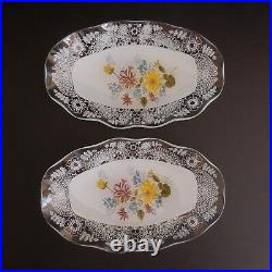 2 coupelles ramequins verre cristal vintage art nouveau cuisine table déco N3926