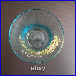 2 verres cristal émaux VAUMAS fait main art nouveau 1920 France N3869