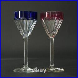 2x Theresienthal Verre à Vin Hansa Plaqué Bleu+Rouge Art Nouveau Um 1920 V. Min