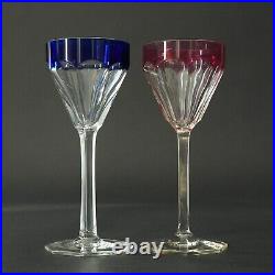 2x Theresienthal Verre à Vin Hansa Plaqué Bleu+Rouge Art Nouveau Um 1920 V. Min