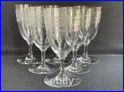 6 Verres à eau Baccarat Gondole allongée gravure athénienne Art nouveau