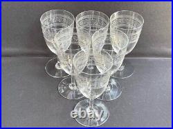 6 Verres à eau Baccarat Gondole allongée gravure athénienne Art nouveau