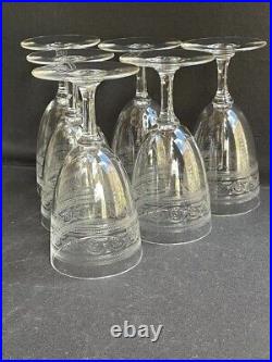 6 Verres à eau Baccarat Gondole allongée gravure athénienne Art nouveau