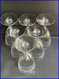 6 Verres à eau Baccarat Gondole allongée gravure athénienne Art nouveau