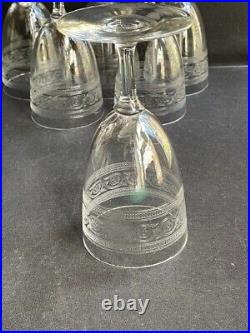 6 Verres à eau Baccarat Gondole allongée gravure athénienne Art nouveau