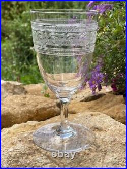 6 Verres à eau Baccarat Gondole allongée gravure athénienne Art nouveau