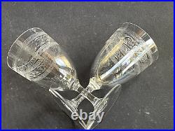 6 Verres à eau Baccarat Gondole allongée gravure athénienne Art nouveau