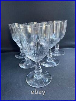 6 Verres à eau Baccarat Gondole allongée taillés Art nouveau