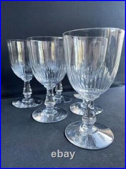 6 Verres à eau Baccarat Gondole allongée taillés Art nouveau