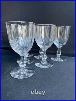 6 Verres à eau Baccarat Gondole allongée taillés Art nouveau