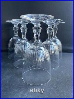 6 Verres à eau Baccarat Gondole allongée taillés Art nouveau