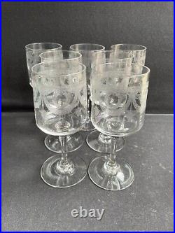 7 verres à vin ½ cristal guilloché Art nouveau