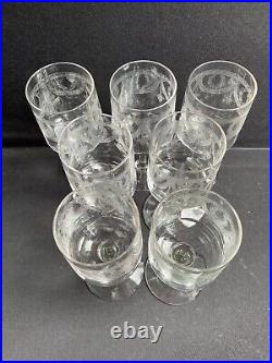 7 verres à vin ½ cristal guilloché Art nouveau