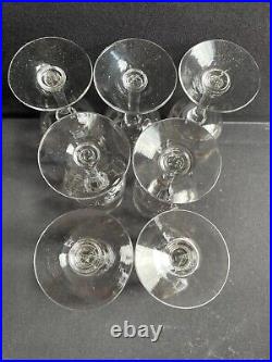 7 verres à vin ½ cristal guilloché Art nouveau