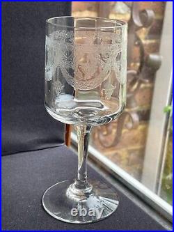 7 verres à vin ½ cristal guilloché Art nouveau