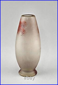 9335017 Vase en Verre Art Nouveau France Um 1900 Emailfarben Cygne H 27 CM