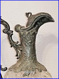 AIGUIERE En Verre VICTOR SAGLIER ART Nouveau Style Rocaille. 1900