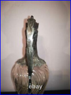 AIGUIERE En Verre VICTOR SAGLIER ART Nouveau Style Rocaille. 1900