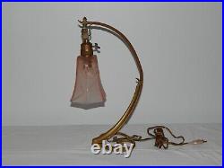 ANCIENNE LAMPE ou APPLIQUE Art Nouveau BRONZE école NANCY avec Pâte de Verre