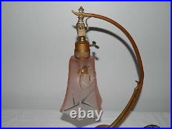 ANCIENNE LAMPE ou APPLIQUE Art Nouveau BRONZE école NANCY avec Pâte de Verre