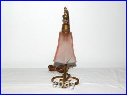 ANCIENNE LAMPE ou APPLIQUE Art Nouveau BRONZE école NANCY avec Pâte de Verre