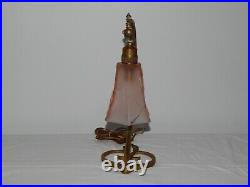 ANCIENNE LAMPE ou APPLIQUE Art Nouveau BRONZE école NANCY avec Pâte de Verre