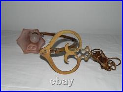 ANCIENNE LAMPE ou APPLIQUE Art Nouveau BRONZE école NANCY avec Pâte de Verre