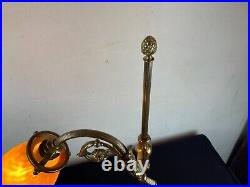 ART NOUVEAU LAMPE A POSER Col de Cygne TULIPE PATE VERRE MULLER