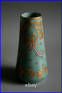 Ancien Vase Art Nouveau Legras En Verre Émaillé Circa 1900