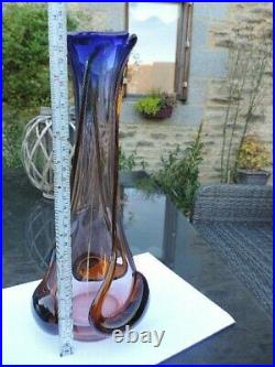 Ancien Vase Cristal Verre Forme Art Nouveau Vintage Glass Vase Crystal Murano