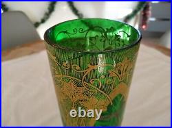Ancien Vase Rouleau Art Nouveau Verre Émaillé Legras 1900