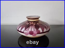 Ancien vase art nouveau signé A Delatte Nancy. Verre multicouche. Pate de verre