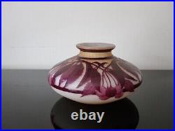 Ancien vase art nouveau signé A Delatte Nancy. Verre multicouche. Pate de verre