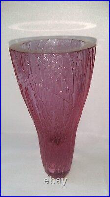 Ancien vase calice en pate de verre, étiquette à identifier