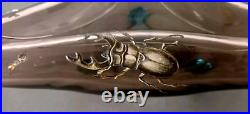 Ancienne Coupe Art Nouveau En Verre Émaillé Décore Floral Et Insectes Ancienne Coupe Art Nouveau En Verre Émaillé Décore Floral Et Insectes