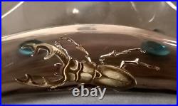 Ancienne Coupe Art Nouveau En Verre Émaillé Décore Floral Et Insectes Ancienne Coupe Art Nouveau En Verre Émaillé Décore Floral Et Insectes