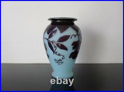 André Delatte grand vase verre multicouche. Art nouveau Pate de verre. Galle