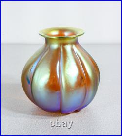 Antique Pot WMF Série Myra Verre Soufflé Irisé D'Époque 1930S Art Nouveau