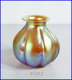 Antique Pot WMF Série Myra Verre Soufflé Irisé D'Époque 1930S Art Nouveau