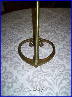 Antique c1910 Art Nouveau Desk Table Lamp French Bronze TULIPE Shade SCHNEIDER
