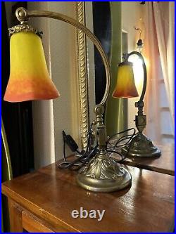 Art Nouveau Art Deco Lampe Bronze Muller Frères 40 Cm