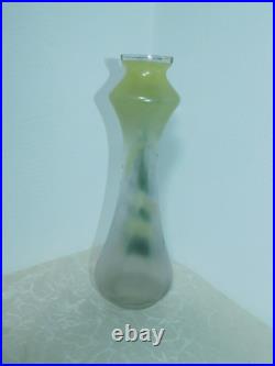 Art Nouveau Vase Verre Fleurs D'Été Iridescent! Décor Floral! H30,5cm