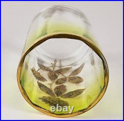 Art Nouveau Verre Coupe Gold-Bemalung Moser Um 1910 O924