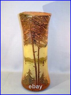 Art Nouveau vase en verre émaillé attribué à LEGRAS vers 1920