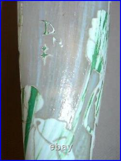 Art nouveau pied de lampe en pate de verre Daum Nancy