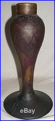 BENDOR pied de lampe en pate de verre multicouches époque Art Nouveau