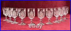 Baccarat Blunch Of Flowers 10 Wine Glasses Verre A Vin Cristal Gravé Art Nouveau